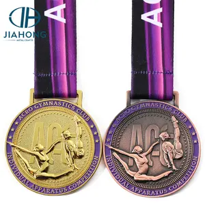 Manufacturer Die Casting Sport Medal Gold Bronze 3D Cusrtom 1st Medal Metal Dance Cheerleaders Gymnastics Medals