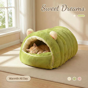 Winterliches Katzen- und Hundebett, Haustierhaus, Weiches Nest-Zelt, Warme Haustierhöhle, Halbgeschlossenes Welpen- und Katzenbett - Product Image 4