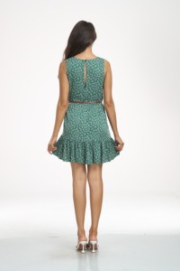 Vestido de mujer tejido sin mangas con estampado de flores, vestido informal de longitud MIDI, vestidos de fiesta de alta calidad para mujer - Product Image 4