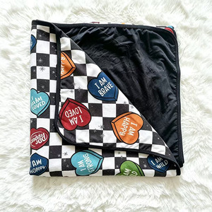 Couverture douce pour tout-petits en fibre de bambou imprimée double couche personnalisée, literie pour enfants, couverture d'emmaillotage pour bébé - Product Image 5