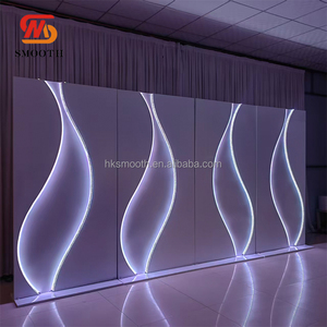SMOOTH Custom 3D S Shaped Acrylic Backdrop Panel Led Light Strip Wave Arch for Wedding <b>Stage</b> Decoration - Product Image 1