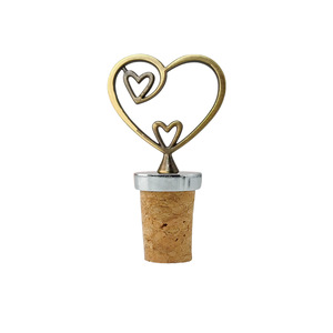 Qinggu Heart Shaped Cork Stoppers Wooden Wine Bottle Stopper With Vacuum Seal For Valentine's Day - Product Image 3