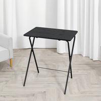 Table d'ordinateur pliable en bois convertible moderne pour les jeux dans de petits espaces Cadre métallique industriel Surfaces de bureau haut de gamme