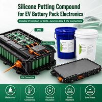 Composé de scellement en silicone bicomposant transparent à double technologie carbone, anti-moisissure et résistant à l'humidité pour batteries