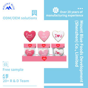 Набор печенья в подарочной коробке в форме сердца с надписями «Люблю тебя», «Будь моей» и «Я тебя люблю». Сладкие и соленые угощения ко Дню святого Валентина. - Product Image 3