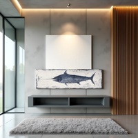 Peinture sur toile d'art mural classique Yihui Arts, thème poisson thon, animaux, à l'huile et acrylique, faite à la main, vente en gros