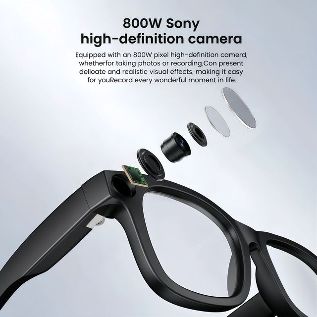 Smart Glasses for Photo-based Object Recognition AI-powered Simultaneous Translation Noise-canceling Calls 1080P Video IPX-6