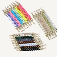 Chaîne de téléphone décontractée bicolore en acrylique brillant, sangle anti-perte pour téléphone, chaîne courte colorée en os de poisson pour sac, chaîne de chapeau, vente en gros