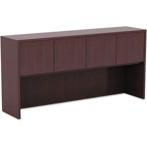 Alera Valencia Series Mueble de madera de caoba con puertas, 4 compartimentos, 64.75w x 15d x 35.38h, organizador de escritorio y cajones - Product Image 1