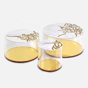 Tùy chỉnh đa kích cỡ trong suốt vòng nhựa thực phẩm tráng miệng hộp <span class=keywords><strong>Acrylic</strong></span> trifle bánh container cho đồ lưu niệm Sôcôla và ngọt ngào - Product Image 1