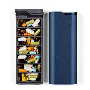 Organisateur de pilules de voyage en alliage d'aluminium à 7 compartiments, étanche à l'humidité, petite boîte à pilules rectangulaire, étui pratique pour pilules de poche - Product Image 3