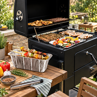 Plaque de cuisson jetable en aluminium perforé de 14 pouces pour barbecue, viande, poisson, fruits de mer, légumes, cuisson en extérieur NO.6a
