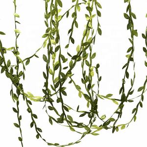 Hojas de seda de 10 metros, hojas verdes artificiales hechas a mano, decoración de boda, corona DIY, hojas de sauce artificiales, guirnalda de tela, rata - Product Image 3