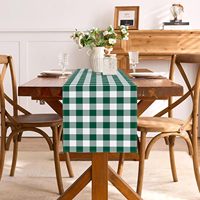 Chemin de table en toile de lin coloré Buffalo Grid, 13 * 72 pouces, utilisé pour la décoration de table de cuisine à domicile
