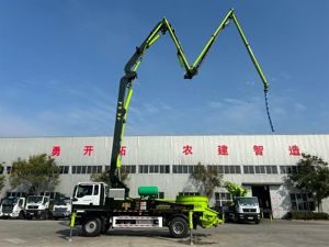 Camion pompe à béton monté sur bétonnière 36M, vente en gros, conteneur rond, deuxième mélange et pompage intégrés - Product Image 5