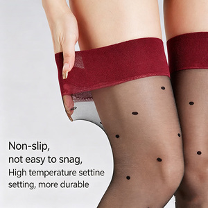 En gros Bas cuissardes sexy à pois, transparents et soyeux, style japonais - Product Image 4