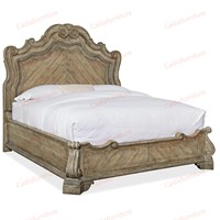 Vintage Elegantes Amerikanisches Massivholzbett Holzgeschnitztes Kingsize-Bett Luxuriöses Antikes Handgefertigtes Queen-Schlafzimmer-Set