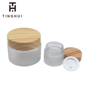 Tarro de Vidrio Esmerilado con Tapa de Bambú para Cosméticos, Transparente, con Logotipo Personalizado, 5g 15g 30g 50g 100g 200g - Product Image 4