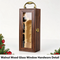 Coffret à vin professionnel pour collection de vins, avec fenêtre transparente, porte-bouteilles en bois, tire-bouchon, ouvre-bouteille et poignée à loquet