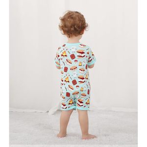 Mono de Manga Corta para Bebé Niño, Estampado, de Fibra de Bambú, Transpirable, Ligero, para Niños Pequeños - Product Image 5