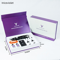 Kit de Pose d'Extensions Capillaires Adhésives Iniceviolet V Light Invisible, Machine-Outil Connecteur V-Light pour Cheveux Humains Indiens