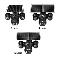 Caméra solaire multi-lentilles 4G 9MP HD AOV avec IR-CUT, 3 modes, alimentation solaire 7W, batterie intégrée 8000mAh pour la sécurité extérieure