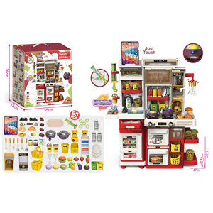 Ensemble de <span class=keywords><strong>cuisine</strong></span> 66 cm avec jouets pour enfants, jeu de <span class=keywords><strong>cuisine</strong></span> avec eau courante, enregistrement sonore, éclairage et argile colorée - Product Image 6