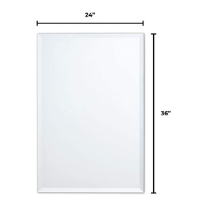 Customizable Modern <b>Silver</b> Frameless Half Dressing Decor Rectangular Wall <b>Mirror</b> Glass Material for Bathroom or Home - Product Image 4