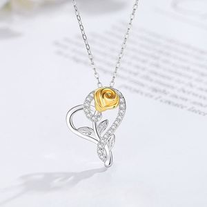 Collar con Colgante de Corazón de Plata de Ley S925, el Más Vendido de SPJ, con Circonita Cúbica 5A, Joyería Clásica para Bodas, Compromisos y Fiestas - Product Image 3