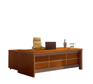 Wood Office Desk Boss Desk And Cabinet Melamine Office Desk