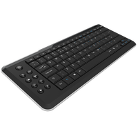 AIKUN AX8500 Clavier sans fil 2.4Ghz, clavier ultra fin confortable, touches multimédia, touches chocolat (couleur noire)