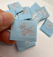 Noeud petite étiquette latérale tissu fait à la main demi pli étiquette couture bricolage accessoires tissage étiquette
