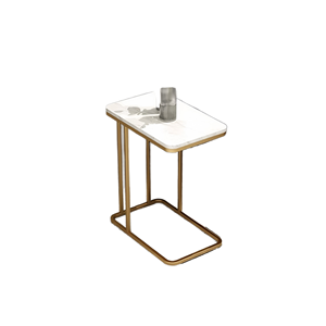 Mesa de Centro Moderna de Estilo Nórdico de Lujo, de Hierro Dorado con Superficie de Piedra y Mármol, Muebles Personalizados para Sala de Estar, Venta al Por Mayor - Product Image 2