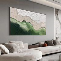 Peinture acrylique abstraite purement artisanale, paysage marin, toile décorative pour fond de canapé de salon, série de couleurs Morandi, peinture Dafen RH