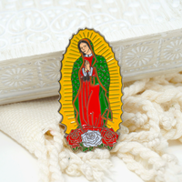 Épinglette de chapeau personnalisée en émail Vierge Marie de Guadalupe, épingles de fête catholique, épingles de paix et de divinité pour chapeau et revers
