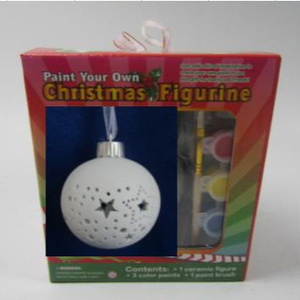 Popular Christmas Santa Claus Snowman Hanging Ornaments <strong>Bauble</strong> Four Diy Paint <strong>Ceramic</strong> Pendant Ball Tree Decorate Set - Product Image 6