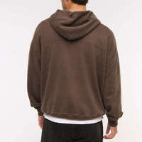 Sweat à capuche en molleton de coton pour homme, manches longues, poche, couleur unie, broderie 3D, effet délavé, coupe ample, idéal pour l'hiver