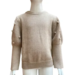 Maglione per bambina autunno/inverno personalizzato in fabbrica maglione Pullover per neonate in maglia di cotone morbido