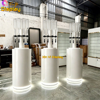 Gerobak Parfum Ramah Lingkungan dengan Cat Khusus, Stand Display Ritel Berlampu LED, Tabung Dispenser Kaca untuk Toko Parfum di Mal