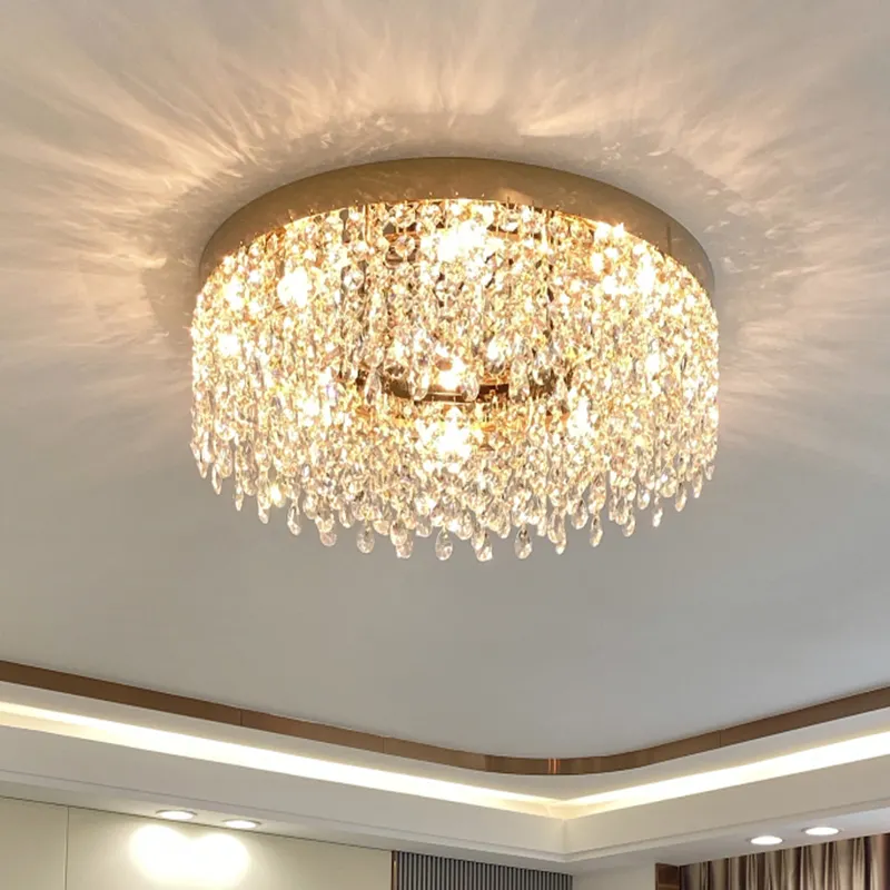 Plafonnier Led en cristal au design moderne, design rond et classique, luminaire décoratif de plafond, idéal pour une chambre à coucher ou un salon, nouveauté Offre Spéciale