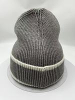 Bonnet en tricot côtelé à rayures contrastées avec logo brodé en 3D, unisexe, chaud, décontracté, pour l'hiver