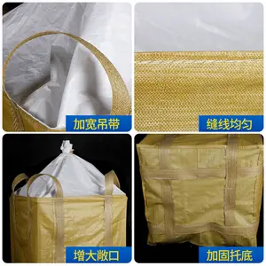 Breathable Jumbo Bags Big Fibc Bags Woven Industrial Sacks Filling Skirt 1500kg Mailing Garbage Other Industrial Purposes