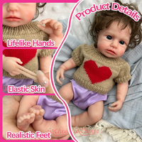 Poupée Reborn en Silicone Lavable de 12 Pouces, Corps Entier Réaliste, Fille, Toucher Doux, Cheveux Bouclés Faits Main, Vente en Gros Directe Usine