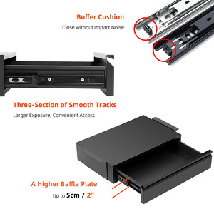 JH-Mech Pull-out Storage <strong>Organizer</strong> Wooden Table 18*12.2*4&quot; Steel Under Desk Storage Under Desk <strong>Drawer</strong>