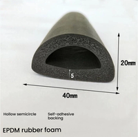 Joint en mousse de caoutchouc creux en forme de D avec adhésif simple face, bande EPDM imperméable et absorbant les chocs pour les boîtiers électriques