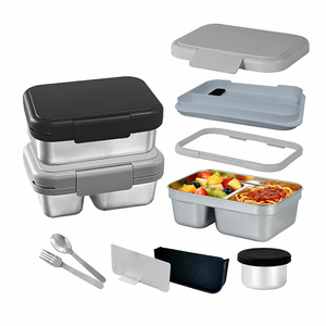 กล่องข้าวเด็กนักเรียนคุณภาพสูง พิมพ์โลโก้ได้ กล่องเบนโตะสแตนเลสแบบใช้ซ้ำได้ ป้องกันการรั่วซึม สำหรับเด็กนักเรียน - Product Image 2