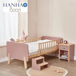 Only B2B Boori Wooden Kids Furniture Montessori Toddler Bed Wood Bed Frame For Kids With Wooden Bedside Table Step Stool