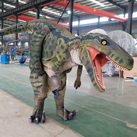 Costume de mascotte de costume de marche de dinosaure réel mobile Costume de dinosaure Animatronic grandeur nature le plus léger