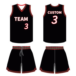 Seragam Basket Berkualitas Tinggi 2025 Tim Celana Pendek Bernapas Dengan Kantong Jersey Basket Jahitan - Product Image 1