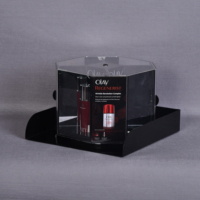 Soporte de exhibición de encimera de acrílico negro para productos de cuidado de la piel facial Diseño compacto Estante de escaparate minorista de belleza de lujo